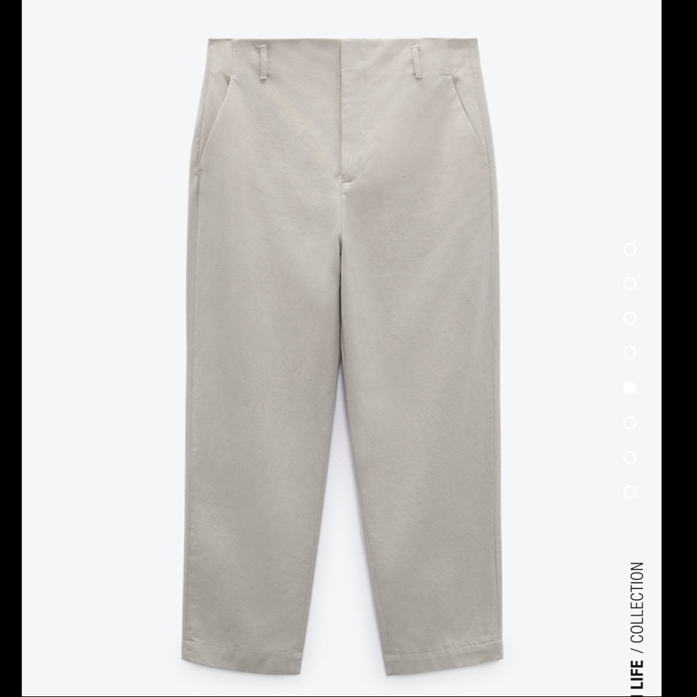 NWOT SLIGHT TEAR Cropped tapered fit pants — Zara - Picture 4 of 8